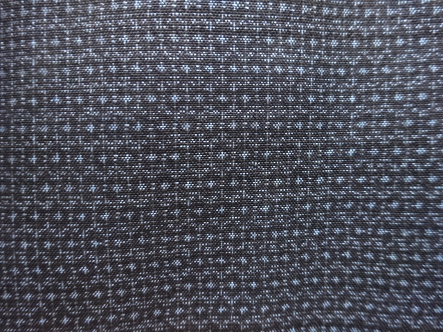 JAPANESE KIMONO / ANTIQUE MENS KIMONO / DORO OSHIMA TSUMUGI / ENSEMBLE / SILK / WOVEN KIKKO KASURI PATTERN